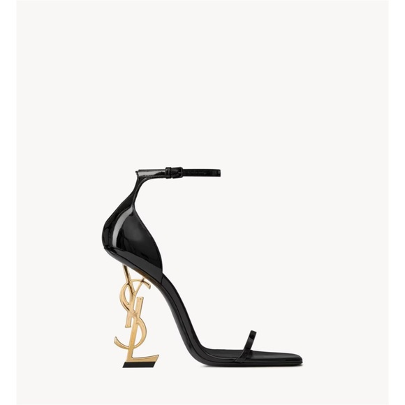 Saint Laurent Shoes - Saint Laurent OPYUM black pattern, leather sandals size 40 made in Italy